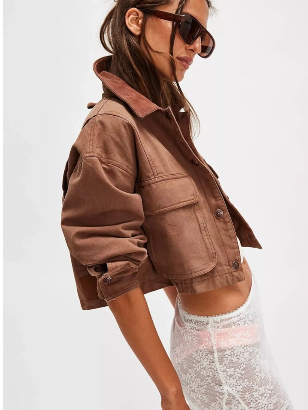 We The Free (Free People) Women's Martha Workwear Jacket In Coco - XL NWT - Picture 8 of 11